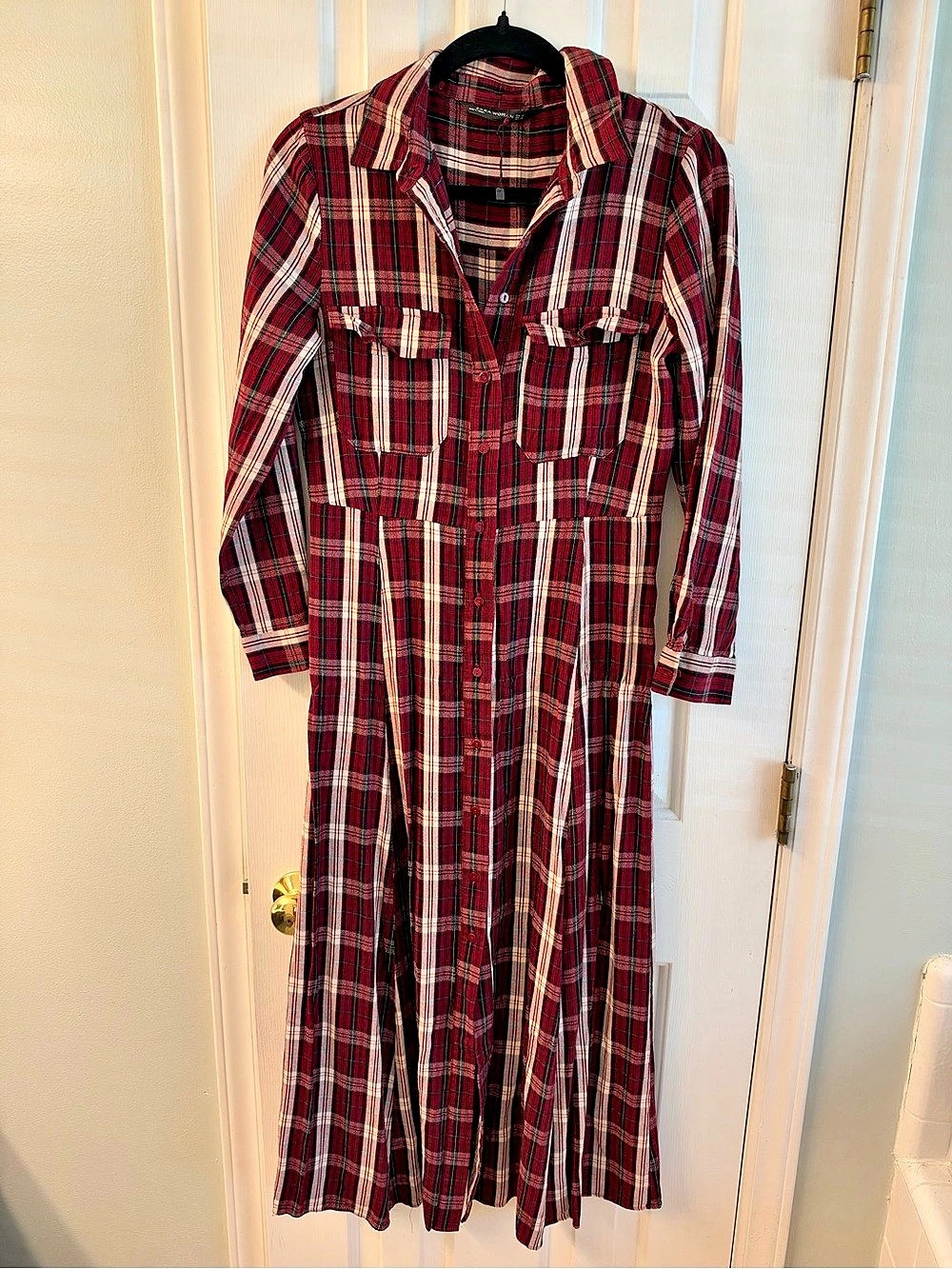 Zara Plaid Maxi Dress in Red & Black